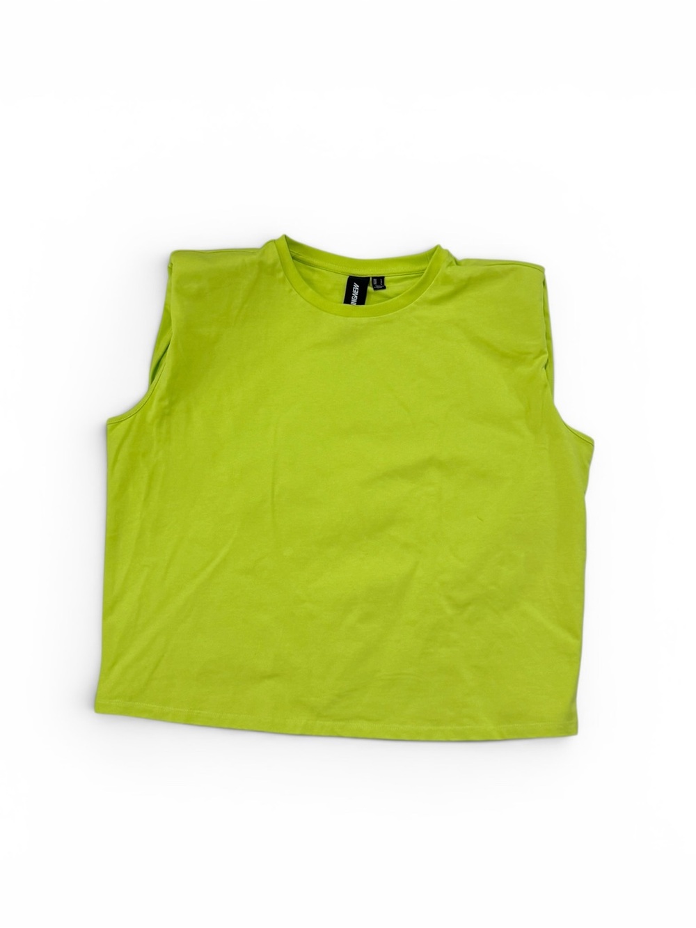 SOMETHING NEW Neon Shoulder Pad Tee Tank Shirt SIZE L NWOT MSRP$98